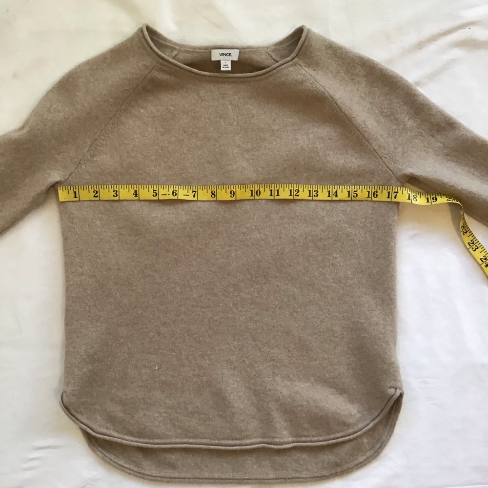 Vince. Women Elegant Warm Beige Crew Neck Sweater S - Picture 9 of 12